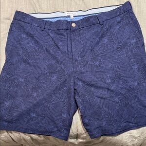Peter Millar Navy Leaf-Print Performance Shorts